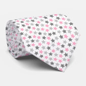 Demigirl Pride Sterren Pastel Grijs Wit Roze Stropdas (Opgerold)