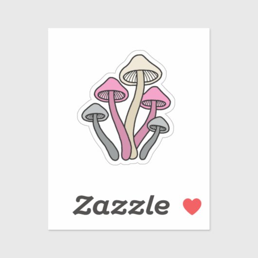 Demigirl vlag gekleurde paddenstoelen sticker (Vel)