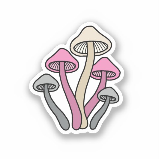 Demigirl vlag gekleurde paddenstoelen sticker (Voorkant)