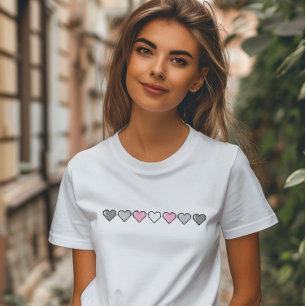 Demigirl vlag Pixel hart T-shirt