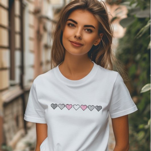 Demigirl vlag Pixel hart T-shirt