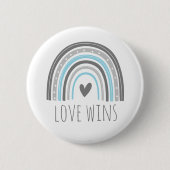 Demiguy trots Love Wins LGBT Regenboog Knop Ronde Button 5,7 Cm (Voorkant)