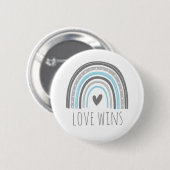 Demiguy trots Love Wins LGBT Regenboog Knop Ronde Button 5,7 Cm (Voorkant /achterkant)