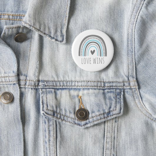 Demiguy trots Love Wins LGBT Regenboog Knop Ronde Button 5,7 Cm (In situ)
