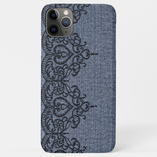 *~* Demin and Black Lace Girly Romantic Case-Mate iPhone Case (Achterkant)