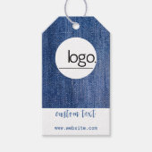 DEMIN BLUE MODERT UW LOGO HIER BRAND CADEAULABEL (Voorkant)