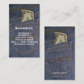 Demin Jeans Pocket & US Money Visitekaartjes (Voorkant / Achterkant)