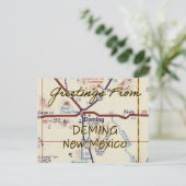 Deming NM Vintage Map Briefkaart (Staand voorkant)