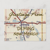 Deming NM Vintage Map Briefkaart (Voorkant)