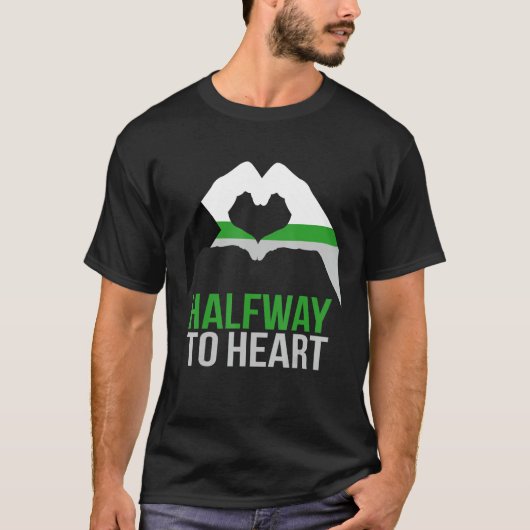 Demiromantic Joke Heart Love Demiromantic Flag T-shirt (Voorkant)