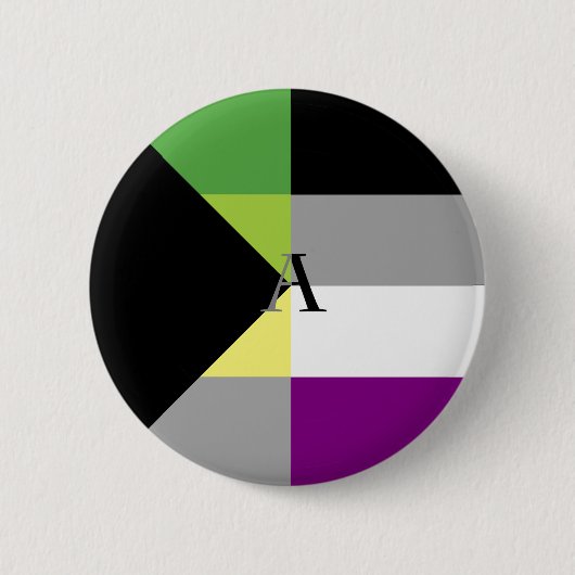 Demiromantische Asexual Demi Ace Pin Ronde Button 5,7 Cm (Voorkant)