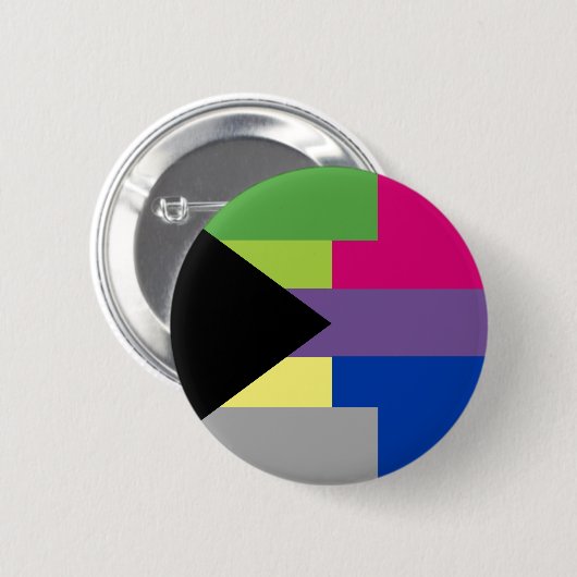 Demiromantische Bisexual Pin Ronde Button 5,7 Cm (Voorkant /achterkant)