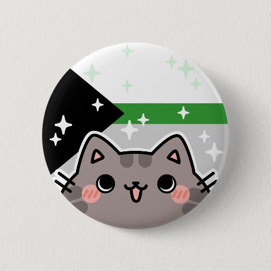 Demiromantische LGBT Pride Flag Cat Button (Voorkant)