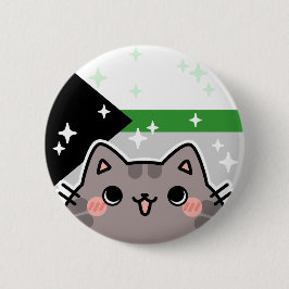 Demiromantische LGBT Pride Flag Cat Button