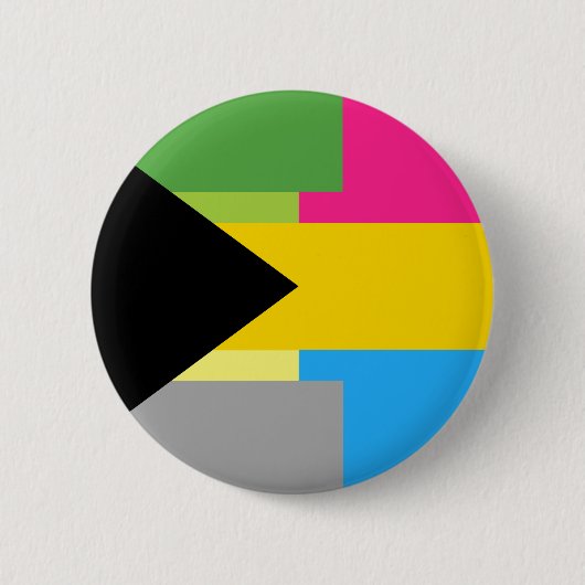 Demiromantische Pansexual Pin Ronde Button 5,7 Cm (Voorkant)