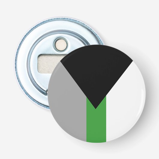 Demiromantische Pride-vlag Button Flesopener (Voorkant)