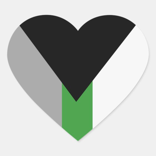 Demiromantische Pride-vlag Hart Sticker (Voorkant)
