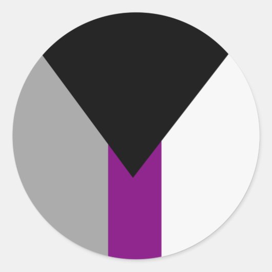 Demiseksuele Pride-vlag Ronde Sticker (Voorkant)