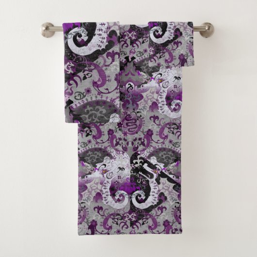 Demisexual Dragon Damask - Pride Flag Colors Bad Handdoek (Insitu)
