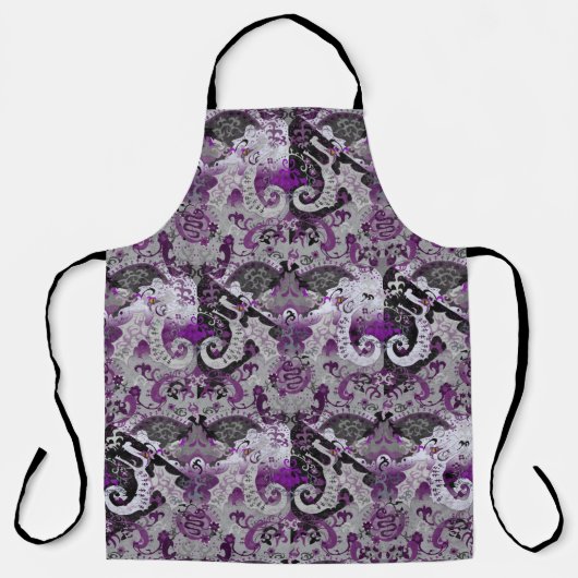 Demisexual Dragon Damask - Pride Flag Colors Schort (Voorkant)