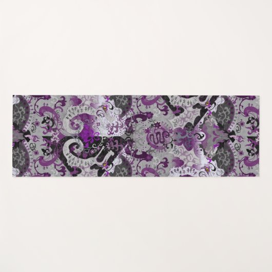 Demisexual Dragon Damask - Pride Flag Colors Yogamat (Voorkant (horizontaal))
