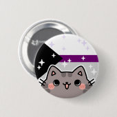 Demisexual LGBT Pride Flag Cat Button (Voorkant /achterkant)