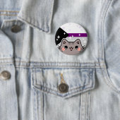 Demisexual LGBT Pride Flag Cat Button (In situ)