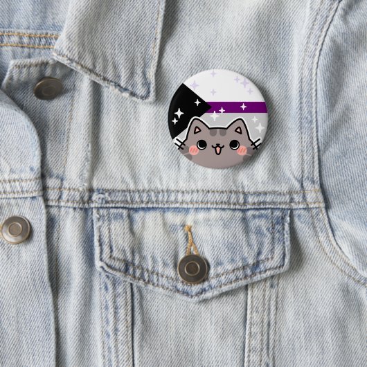 Demisexual LGBT Pride Flag Cat Button (In situ)