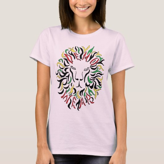 Demo Draag: Rasta Lion- (dames organisch) T-shirt (Voorkant)
