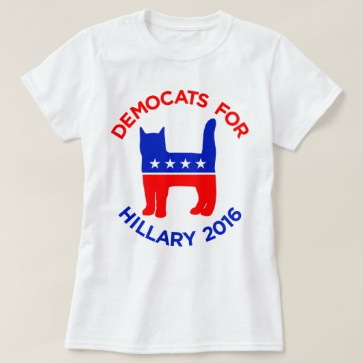 "Democats for Hillary 2016" T-shirt voor vrouwen (Design voorkant)