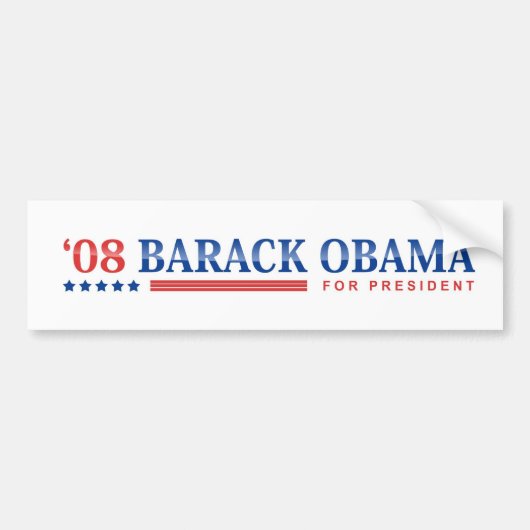 Democraat Barack Obama 2008 Bumpersticker (Voorkant)
