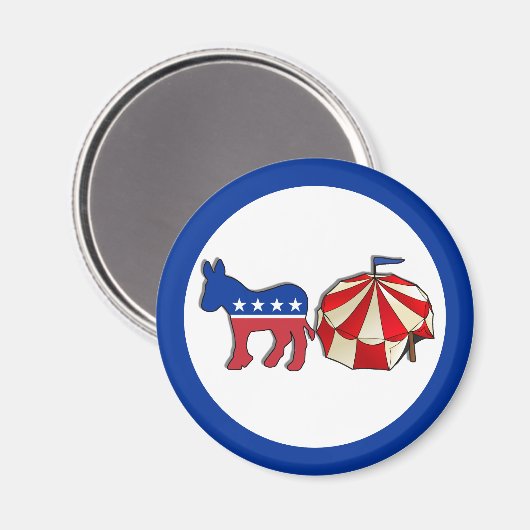 Democraat Circus Donkey Magnet (Voorkant / Achterkant)