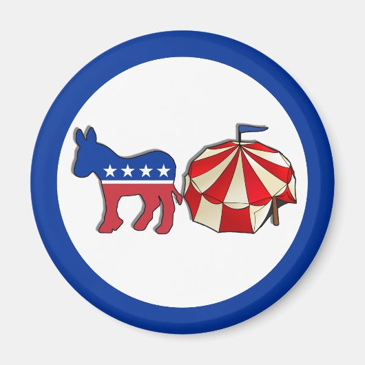 Democraat Circus Donkey Magnet (Voorkant)