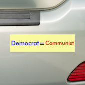 Democraat = communist bumpersticker (Op auto)