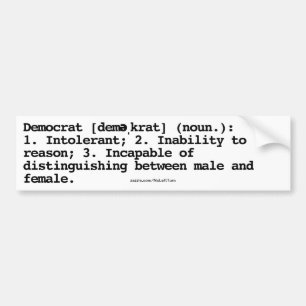 Democraat Definition Bumpersticker