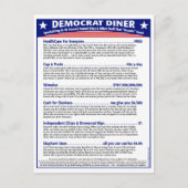 Democraat Diner Briefkaart (Voorkant)