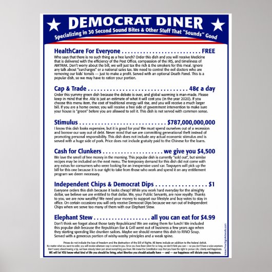 Democraat Diner Poster (Voorkant)