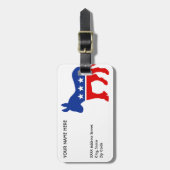 Democraat Donkey Bagagelabel (Voorkant verticaal)