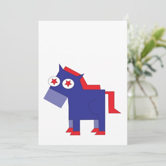 Democraat Donkey Blank Kaart (Staand voorkant)