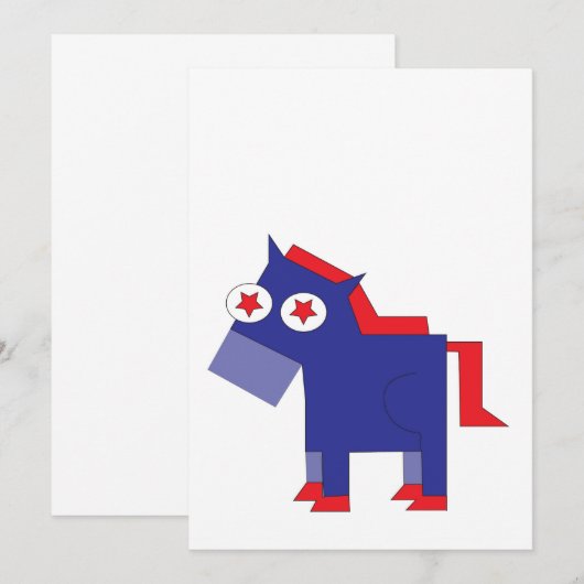 Democraat Donkey Blank Kaart (Voorkant / Achterkant)