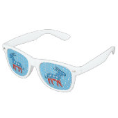 Democraat Donkey Blue Retro Zonnebril (Gekanteld)
