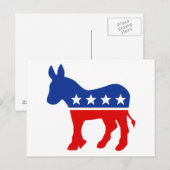 Democraat Donkey Briefkaart (Voorkant / Achterkant)
