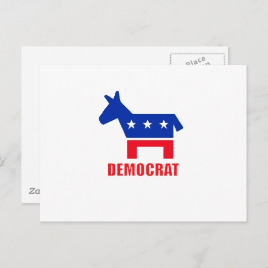 Democraat Donkey Briefkaart (Voorkant / Achterkant)