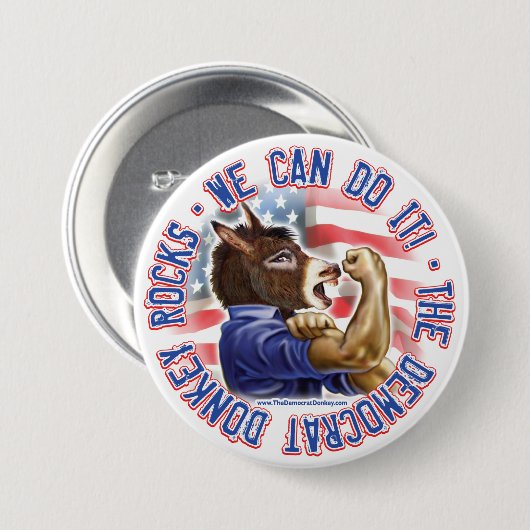 Democraat Donkey Button  (Voorkant /achterkant)