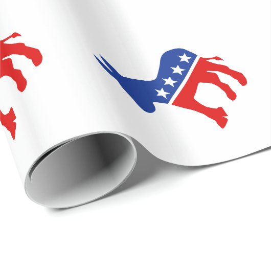 Democraat Donkey Cadeaupapier (Rol Hoek)