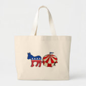 Democraat Donkey Circus Grote Tote Bag (Voorkant)
