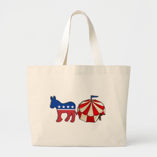 Democraat Donkey Circus Grote Tote Bag (Voorkant)