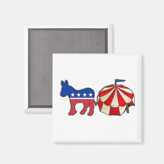 Democraat Donkey Circus Magneet (Voorkant / Achterkant)