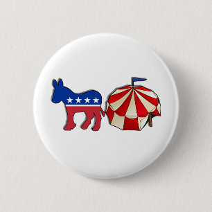 Democraat Donkey Circus Ronde Button 5,7 Cm