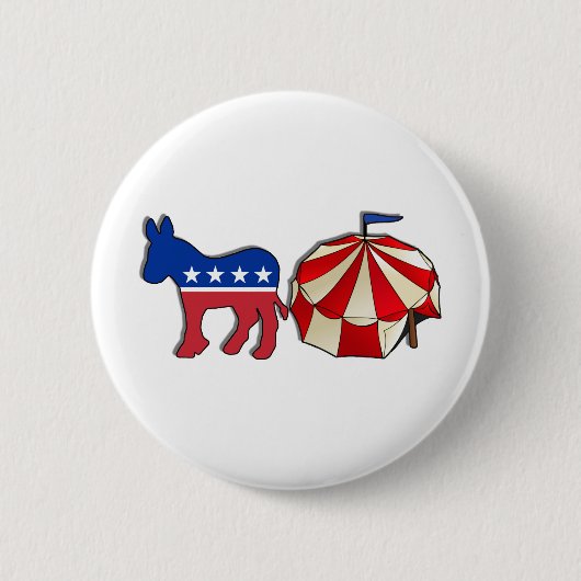 Democraat Donkey Circus Ronde Button 5,7 Cm (Voorkant)